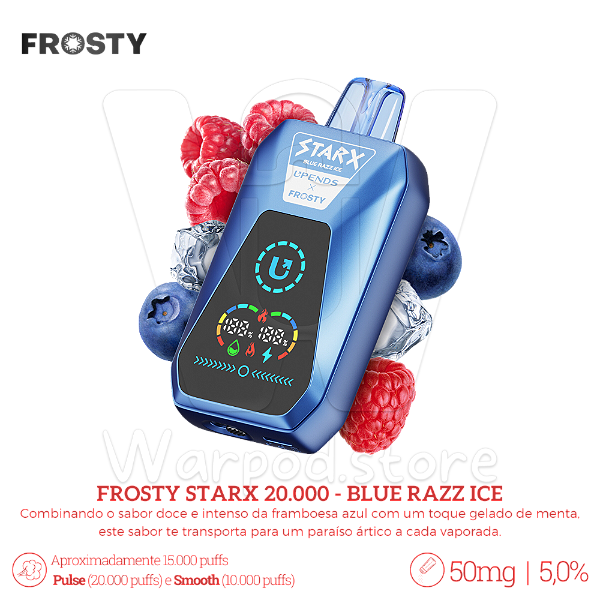 Pod Desc Frosty Starx 20.000 - Blue Razz Ice