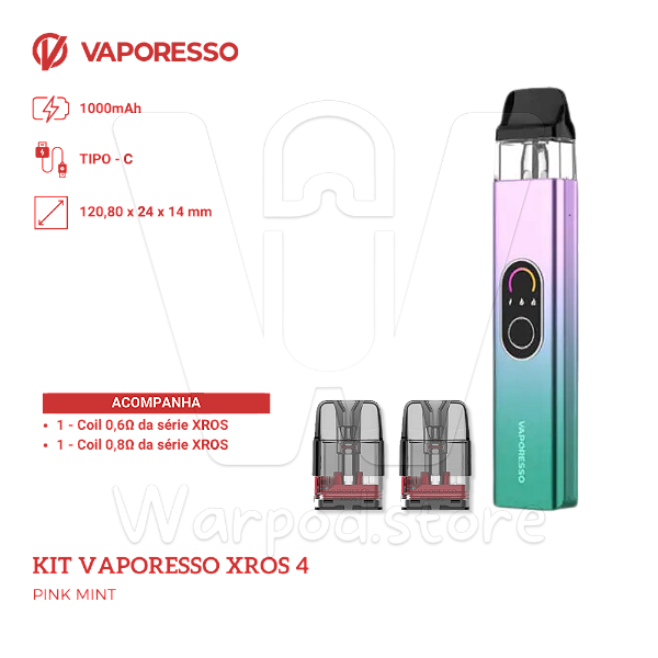 Aparelho Pod Vaporesso Xros 4 - Pink Mint