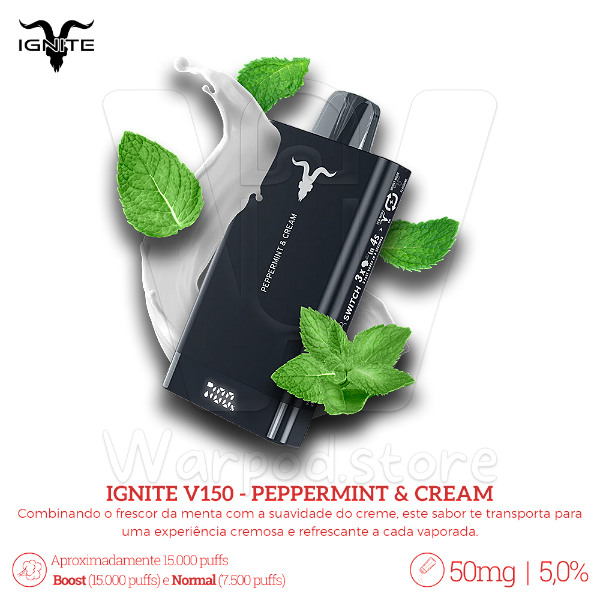 Pod Desc Ignite V150 15.000 - Peppermint & Cream