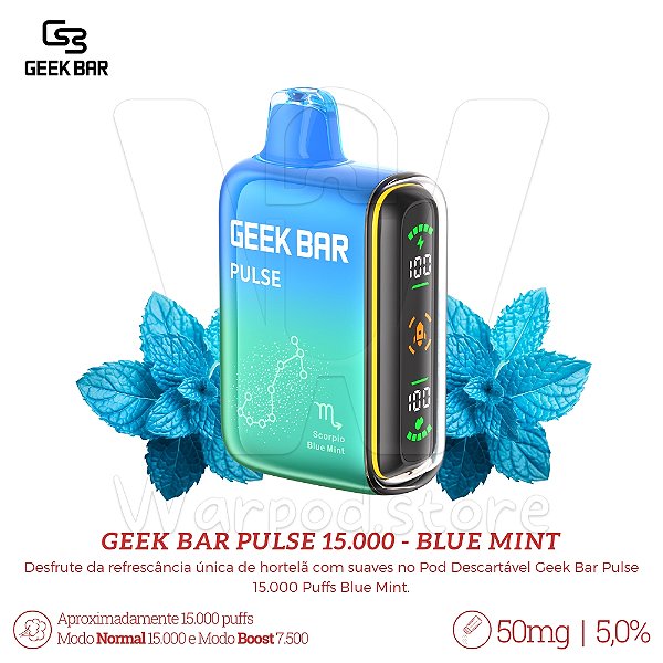 Pod Desc Geek Bar 15.000 - Blue Mint