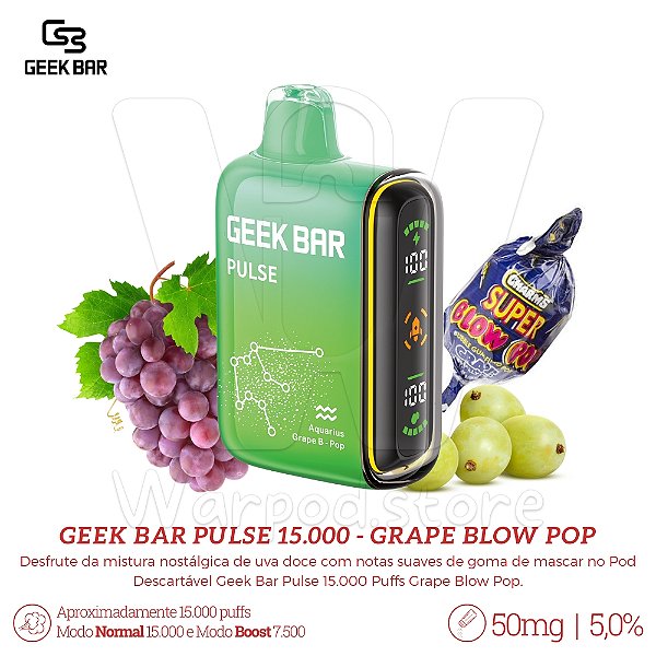 Pod Desc Geek Bar 15.000 - Grape Blow Pop