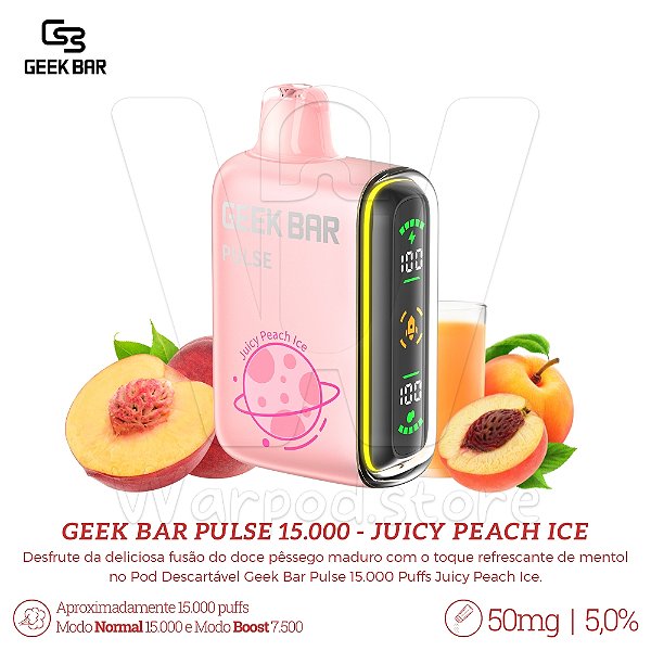 Pod Desc Geek Bar 15.000 - Juicy Peach Ice