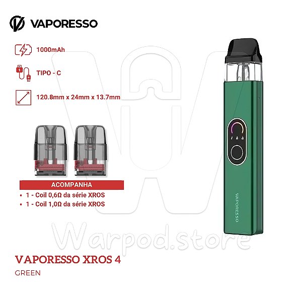Aparelho Pod Vaporesso Xros 4 - Green
