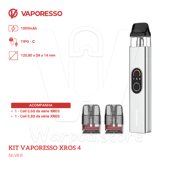 Aparelho Pod Vaporesso Xros 4 - Silver