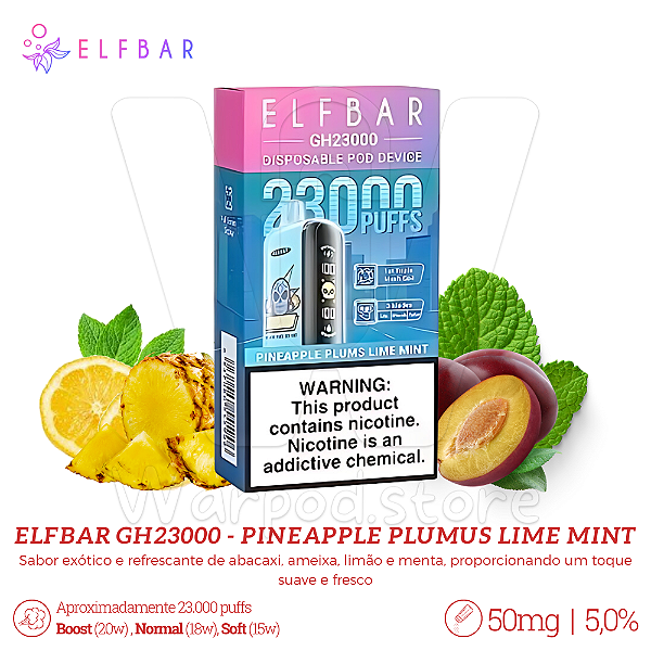 Pod Desc Elfbar GH23.000 - Pineapple Plumus Lime Mint