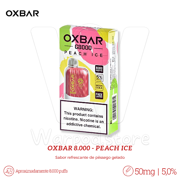 Pod Desc Oxbar 8.000 - Peach Ice