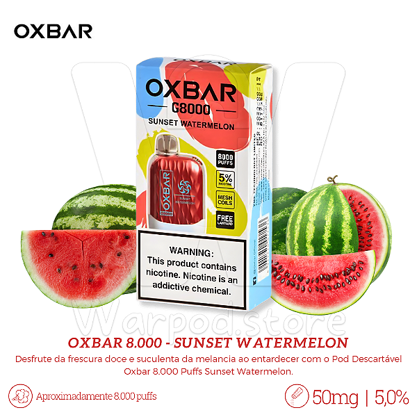 Pod Desc Oxbar 8.000 - Sunset Watermelon