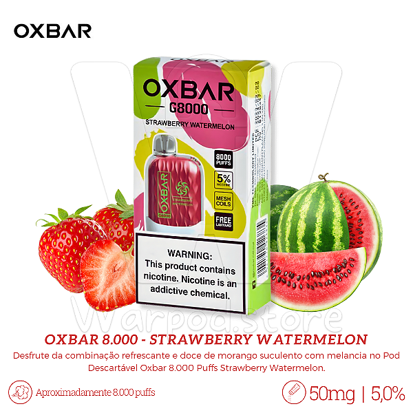 Pod Desc Oxbar 8.000 - Strawberry Watermelon