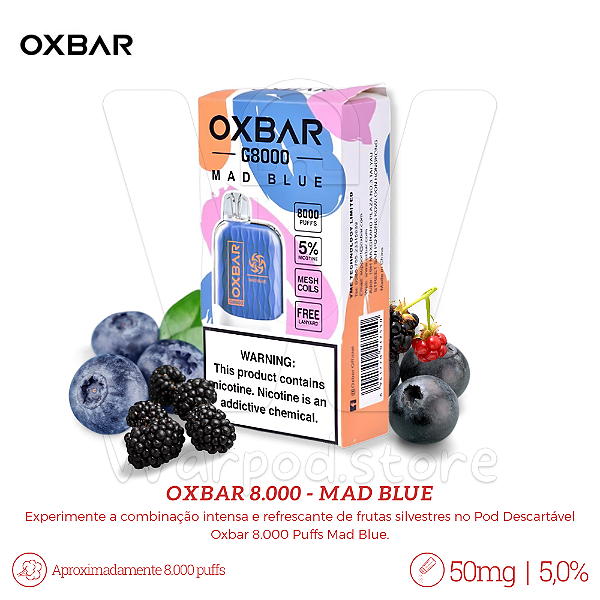 Pod Desc Oxbar 8.000 - Mad Blue