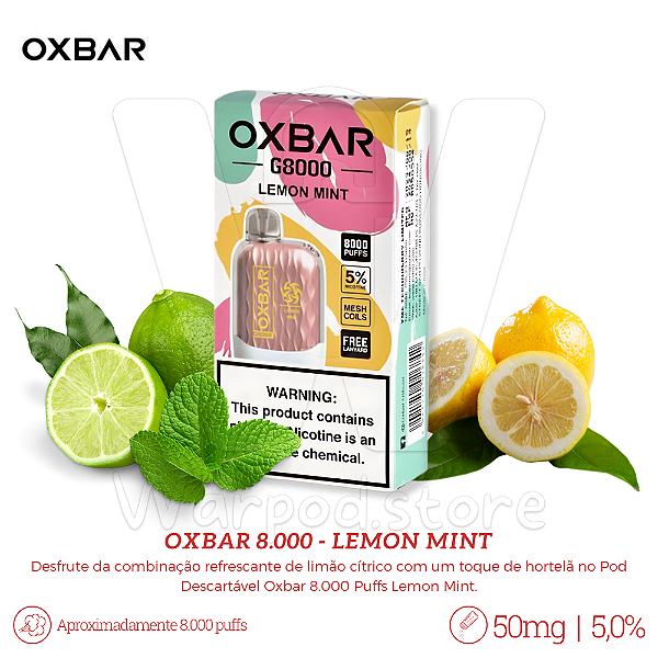 Pod Desc Oxbar 8.000 - Lemon Mint