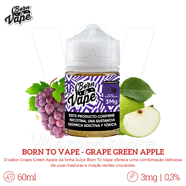 Juice Born To Vape 60ml / 3mg - Grape Green Apple
