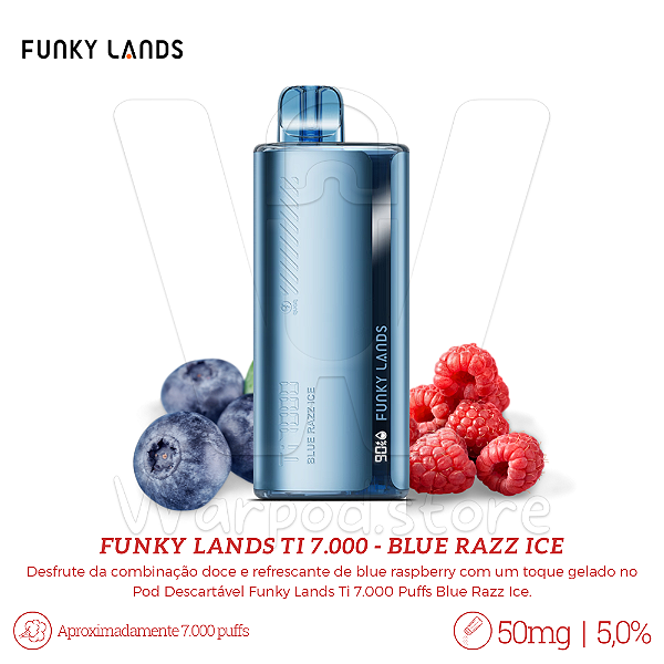 Pod Desc Funky Lands Ti 7.000 - Blue Razz Ice
