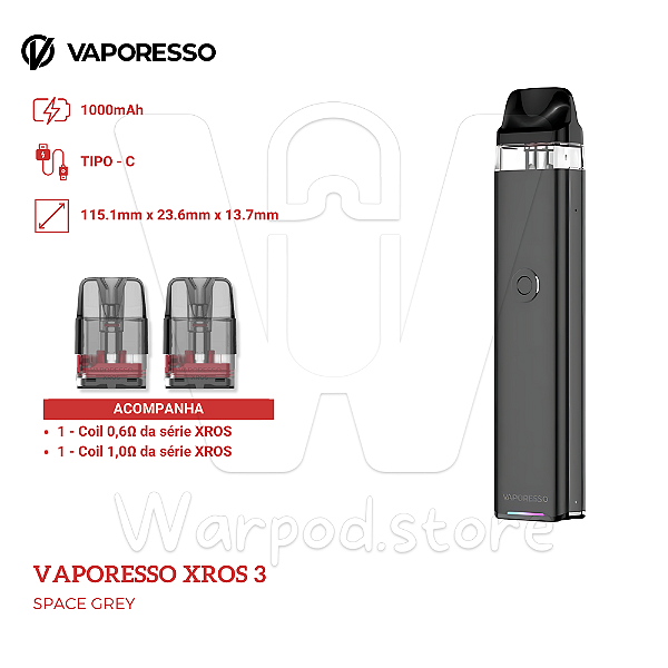 Aparelho Pod Vaporesso Xros 3 - Space Grey