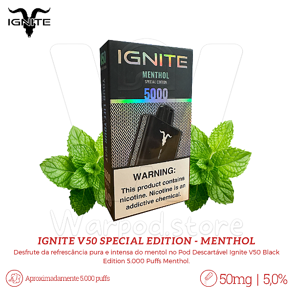 Pod Desc Ignite V50 Special Edition 5.000 - Menthol