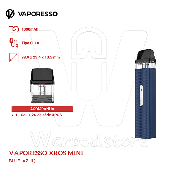 Aparelho Pod Vaporesso Xros Mini - Azul