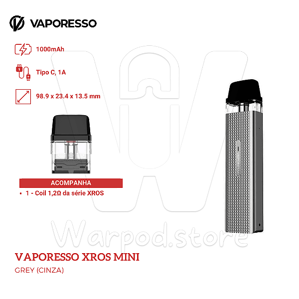 Aparelho Pod Vaporesso Xros Mini - Gris Espacial