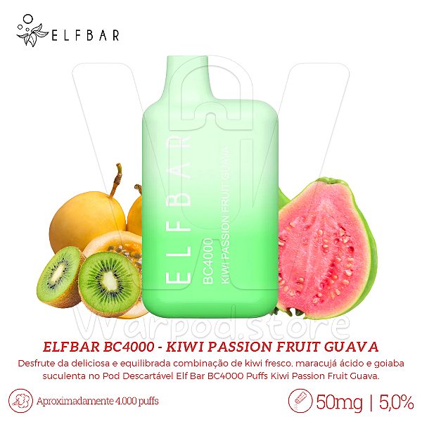 Pod Desc Elfbar BC4.000 - Kiwi Passion Fruit Guava