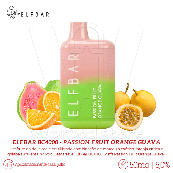 Pod Desc Elfbar BC4.000 -  Passion Fruit Orange Guava