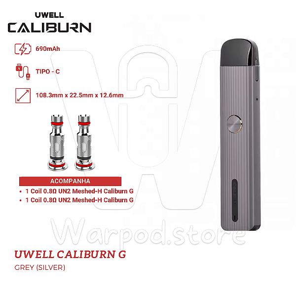 Aparelho Pod Uwell Caliburn G - Grey