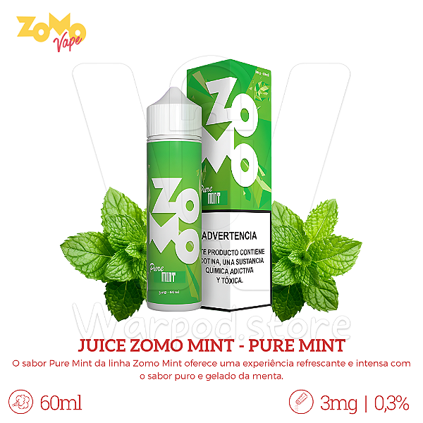 Juice Zomo Mint 60ml / 3mg - Pure Mint