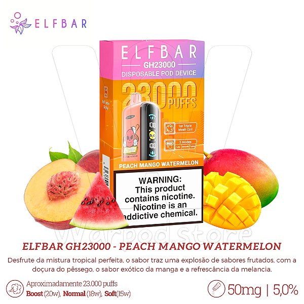 Pod Desc Elfbar GH23.000 - Peach Mango Watermelon