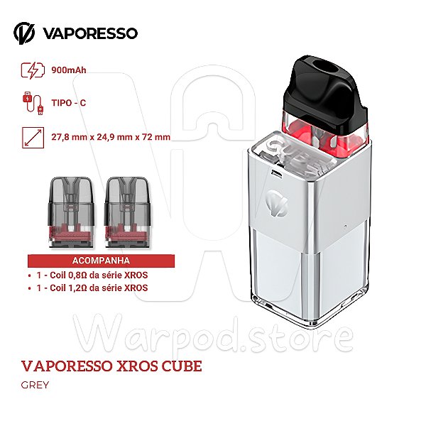 Aparelho Pod Vaporesso Xros Cube - Grey