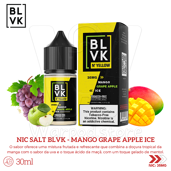 Nic Salt Blvk N Yellow 30ml / 35mg - Mango Grape Apple Ice