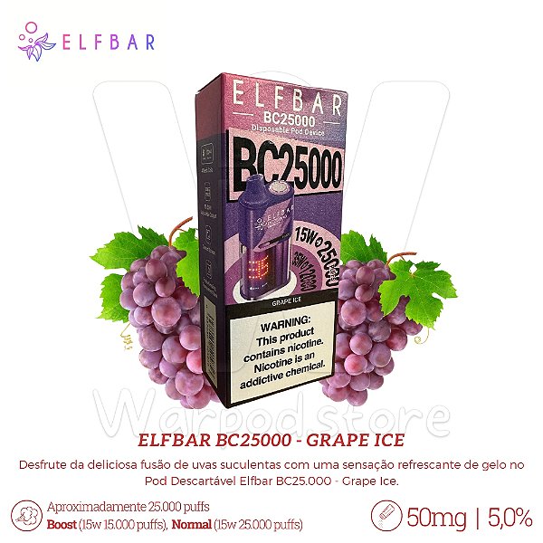 Pod Desc Elfbar Bc25.000 - Grape Ice