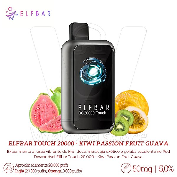 Pod Desc Elfbar Touch 20.000 - Kiwi Passion Fruit Guava