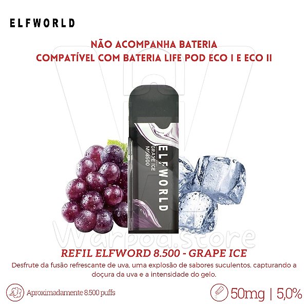 Refil Desc Elfworld 8.500 - Grape Ice