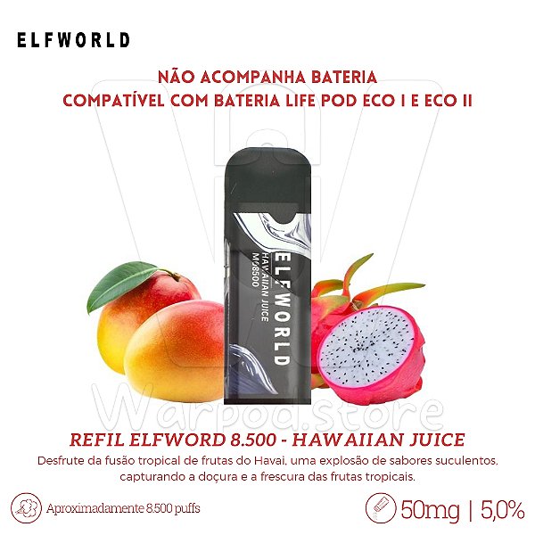 Refil Desc Elfworld 8.500 - Hawaiian Juice