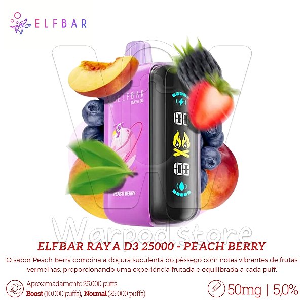 Pod Desc Elfbar Raya D3 25.000 - Peach Berry