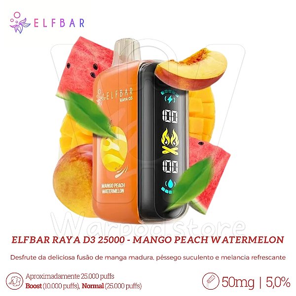 Pod Desc Elfbar Raya D3 25.000 - Mango Peach Watermelon