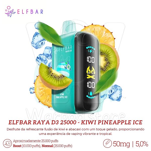 Pod Desc Elfbar Raya D3 25.000 - Kiwi Pineapple Ice