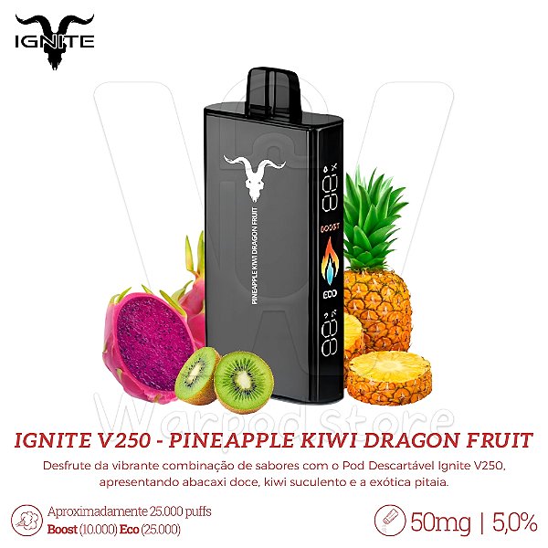 Pod Desc Ignite V250 25.000 - Pineapple Kiwi Dragon Fruit
