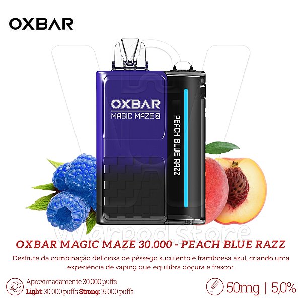 Pod Desc Oxbar Magic Maze 2.0 30.000 - Peach Blue Razz