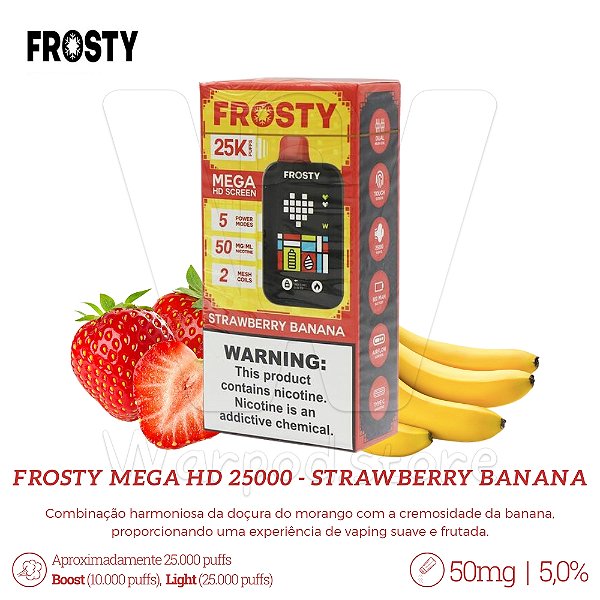Pod Desc Frosty Mega HD 25.000 - Strawberry Banana