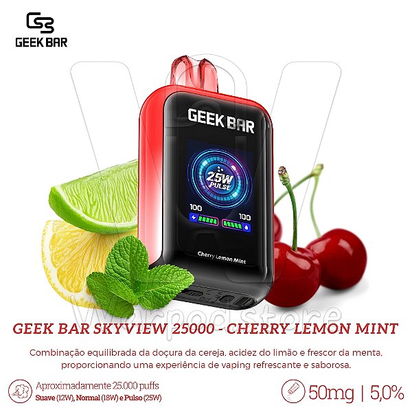 Pod Desc Geek Bar Skyview 25.000 - Cherry Lemon Mint