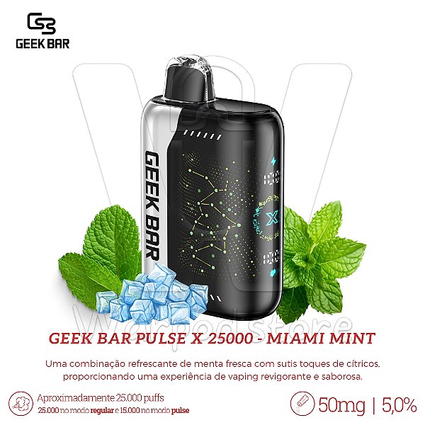 Pod Desc Geek Bar Pulse X 25.000 - Miami Mint