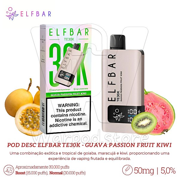 Pod Desc Elfbar TE30k - Guava Passion Fruit Kiwi