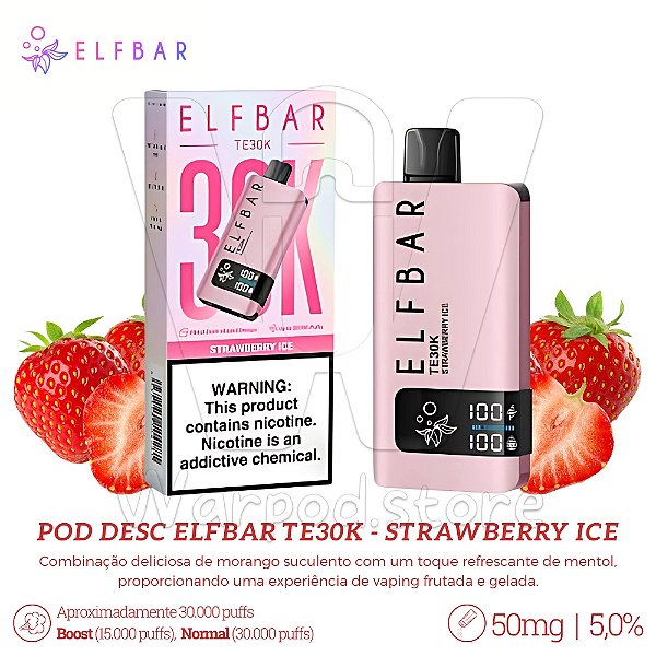 Pod Desc Elfbar TE30k - Strawberry Ice