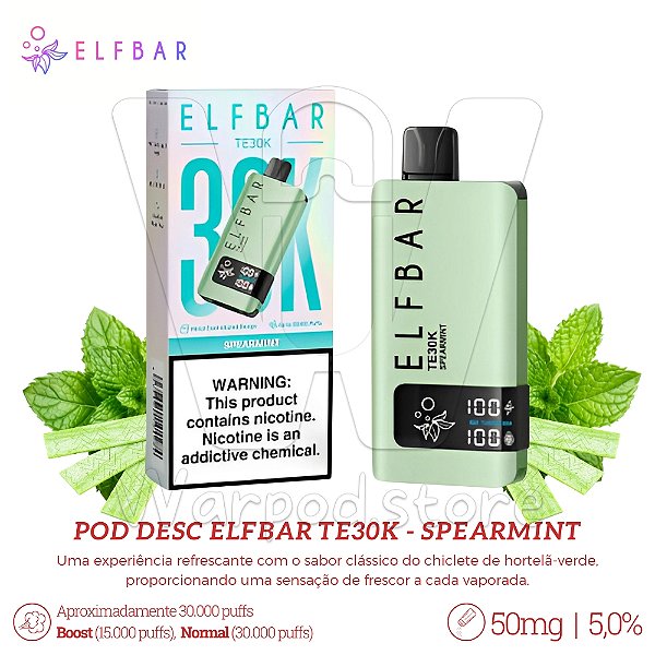 Pod Desc Elfbar TE30k - Spearmint