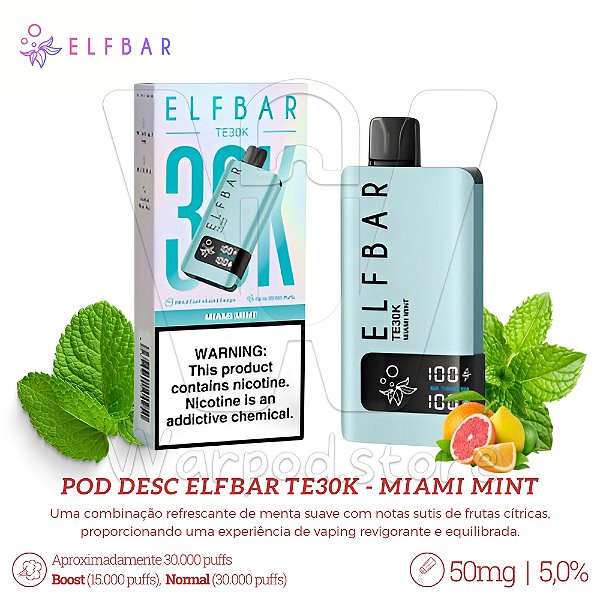 Pod Desc Elfbar TE30k - Miami Mint