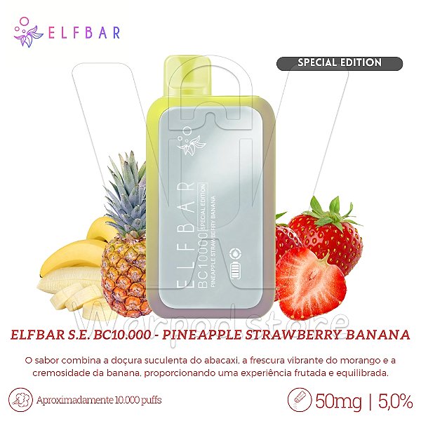 Pod Desc Special Edition Elfbar Bc10.000 - Pineapple Strawberry Banana