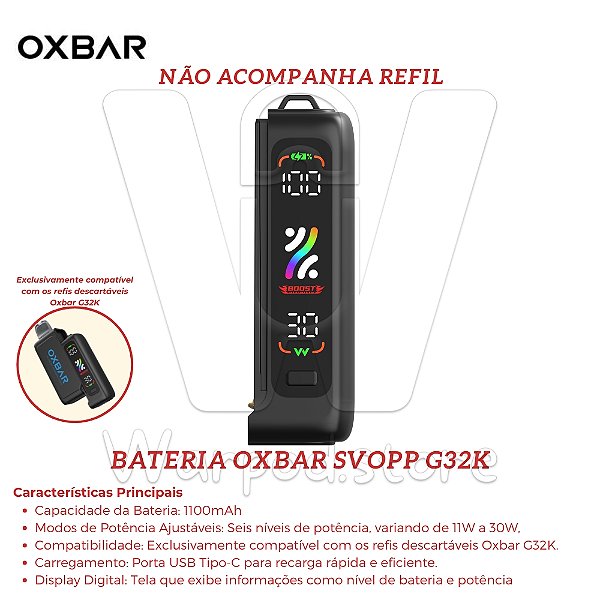 Bateria Oxbar Svopp G32K