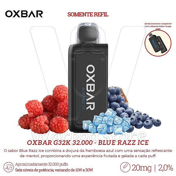 Refil Desc Oxbar G32K 32.000 - Blue Razz Ice