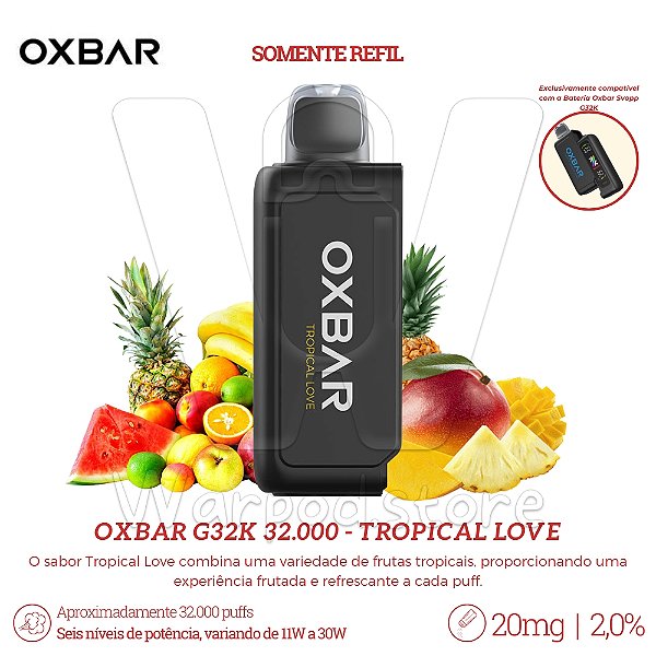 Refil Desc Oxbar G32K 32.000 - Tropical Love