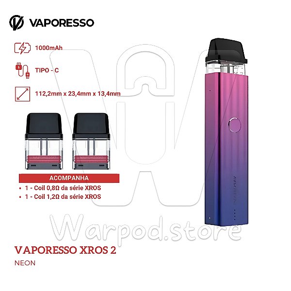 Aparelho Pod Vaporesso Xros 2 - Neon