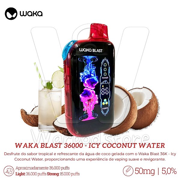 Pod Desc Waka Blast 36000 - Icy Coconut Water