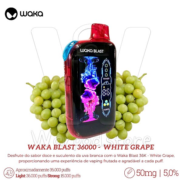 Pod Desc Waka Blast 36000 - White Grape